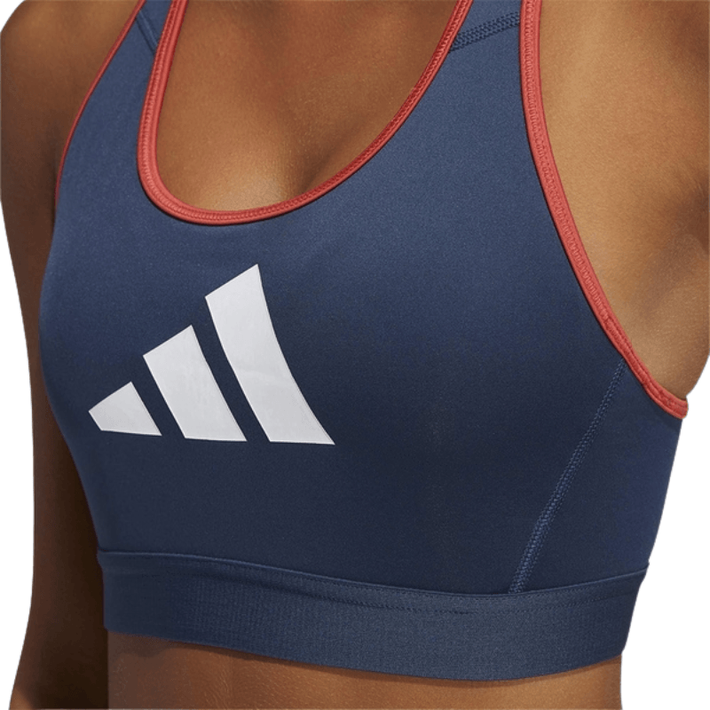 Adidas Womens Blue Sport Bra - AUSOUTLET.com.au