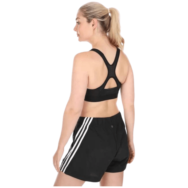 Adidas Womens Mini Logo Black Sports Bra - AUSOUTLET.com.au