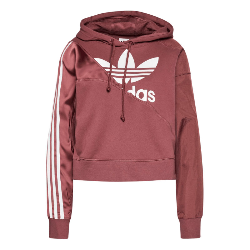 Adidas Womens Burgundy Pullover Hoodie - AUSOUTLET.com.au