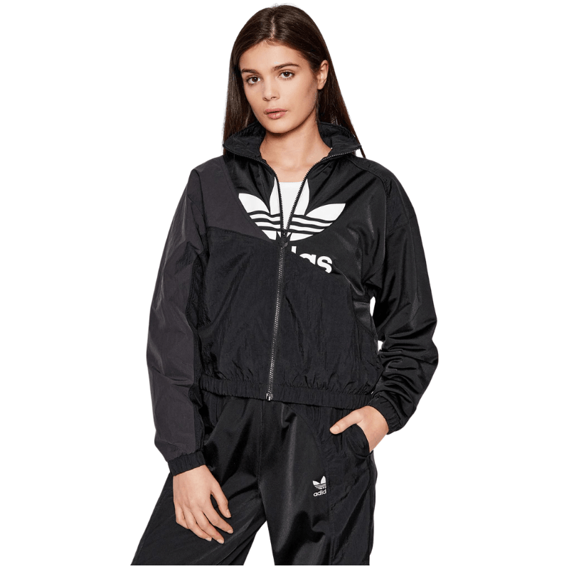 Adidas Womens Black Zip Jacket - AUSOUTLET.com.au