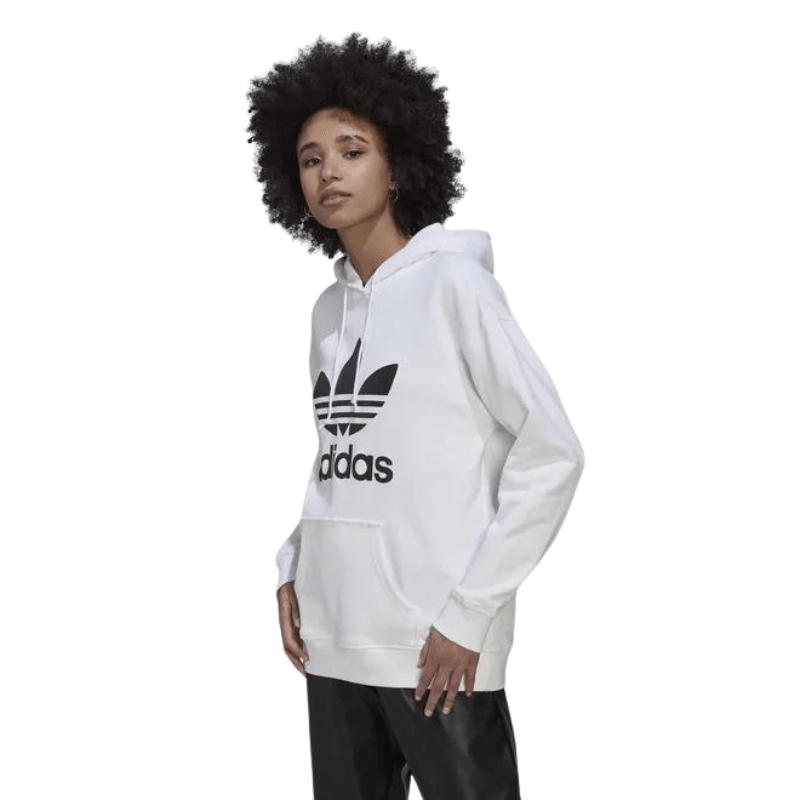 Adidas Womens White Trefoil Hoodie - AUSOUTLET.com.au