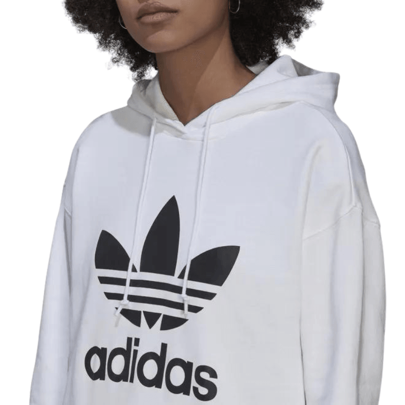 Adidas Womens White Trefoil Hoodie - AUSOUTLET.com.au