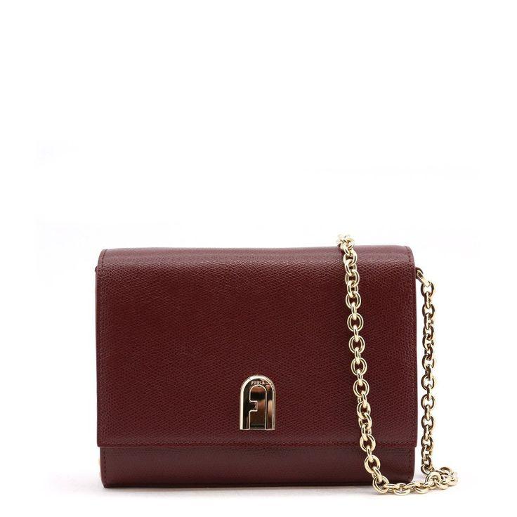 Furla Bordeaux Gold Chain Shoulder Bag - AUSOUTLET.com.au