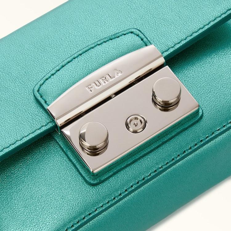 Furla Metropolis Mini Crossbody Bag - Metallic Teal - AUSOUTLET.com.au