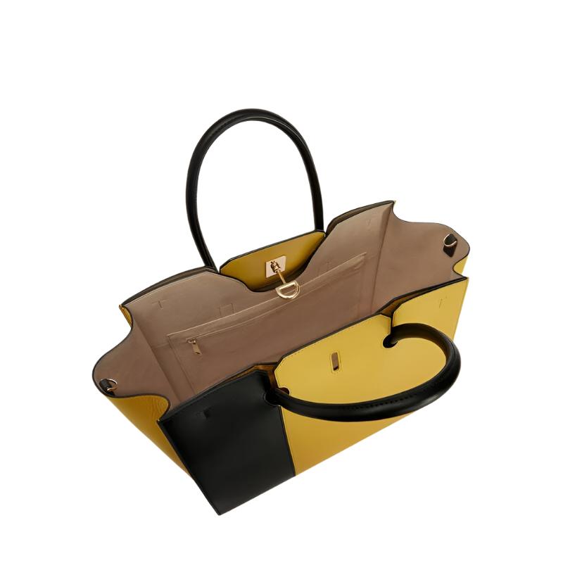 Furla Genesi Large Tote - Black+Honey - AUSOUTLET.com.au