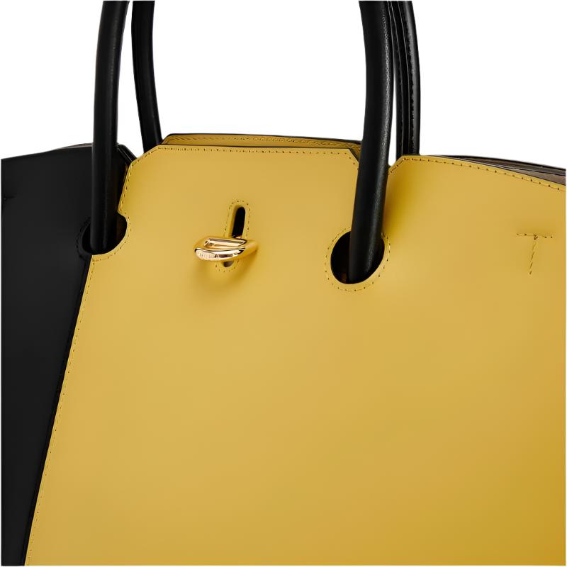 Furla Genesi Large Tote - Black+Honey - AUSOUTLET.com.au