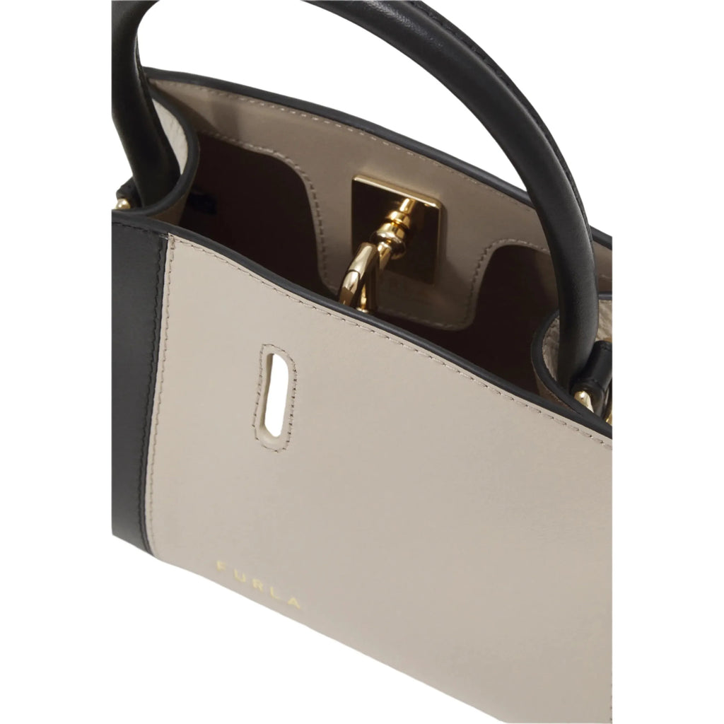 Furla Genesi Mini Tote Bag - Beige and Black - AUSOUTLET.com.au