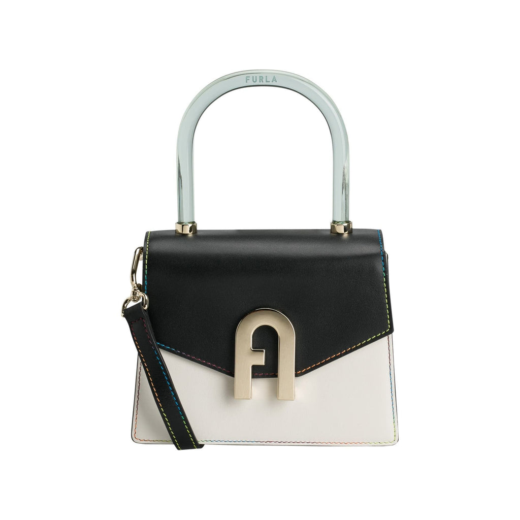 Furla Electra Top Handle - Black, White and Gold - AUSOUTLET.com.au