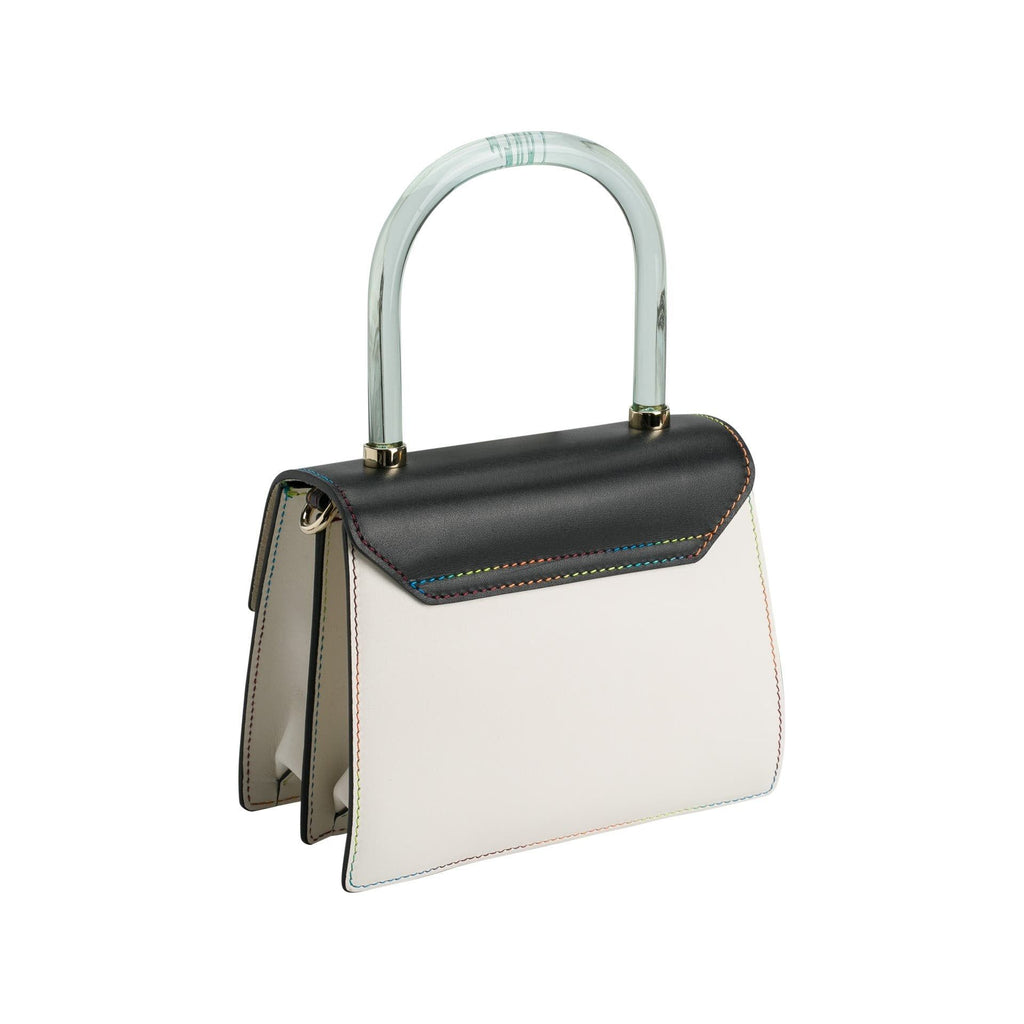 Furla Electra Top Handle - Black, White and Gold - AUSOUTLET.com.au