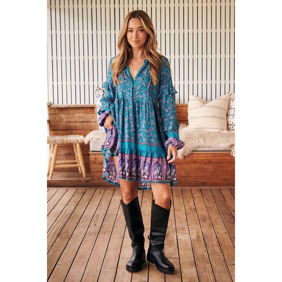 JAASE Lottie Print Fey Mini Dress - AUSOUTLET.com.au