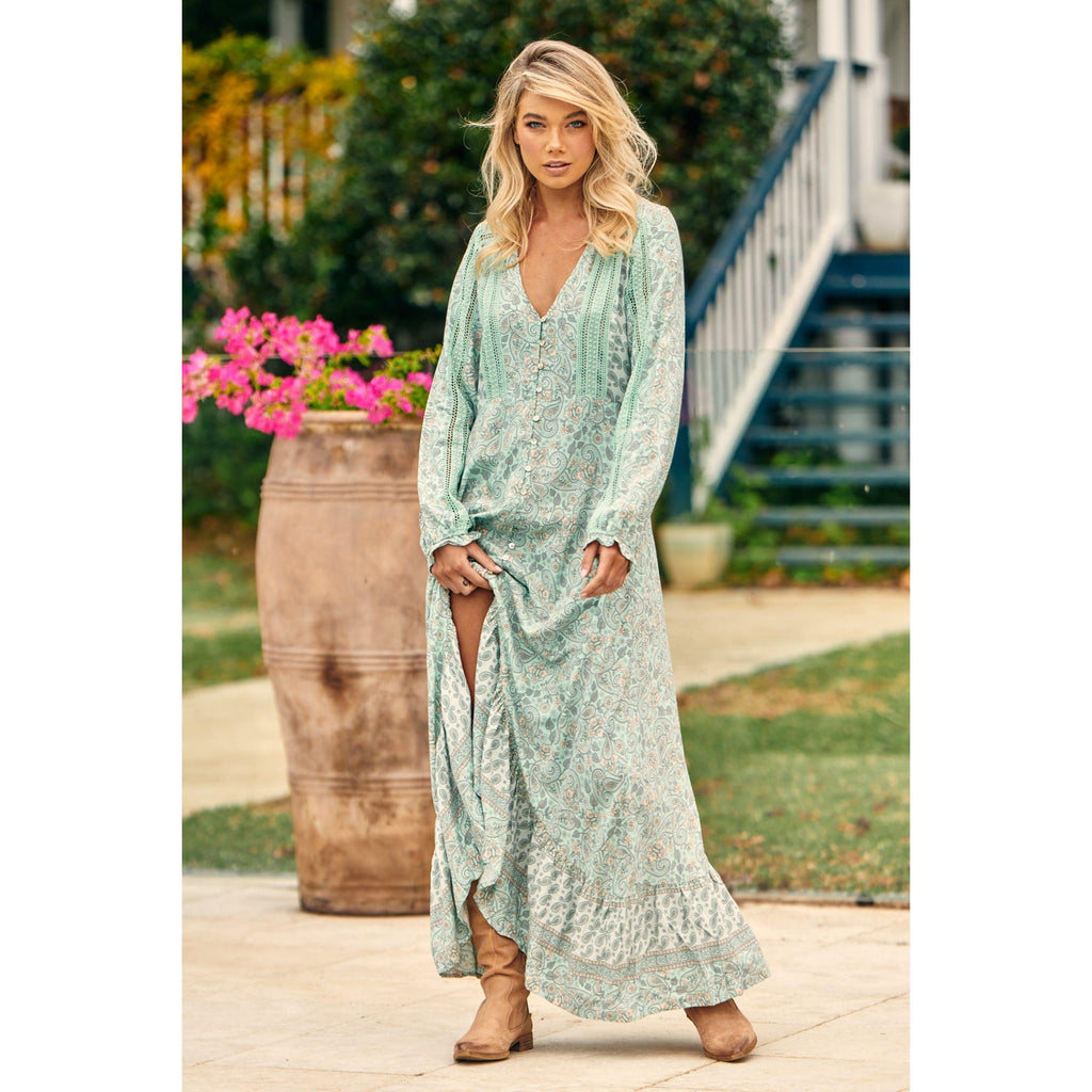 JAASE Mint Paisley Print Gemini Maxi - AUSOUTLET.com.au