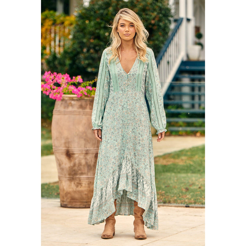 JAASE Mint Paisley Print Gemini Maxi - AUSOUTLET.com.au