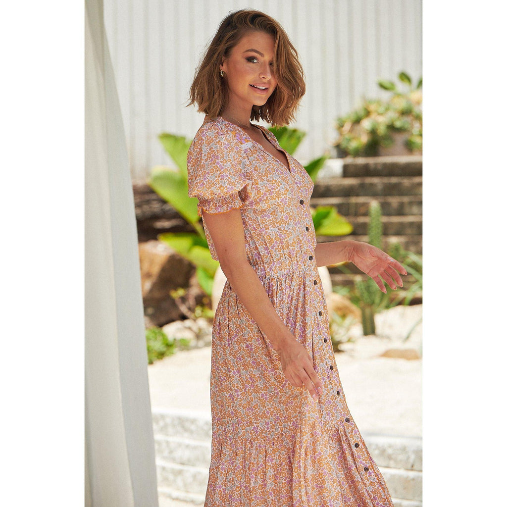 JAASE Forget Me Not Print Jean Maxi Dress - AUSOUTLET.com.au