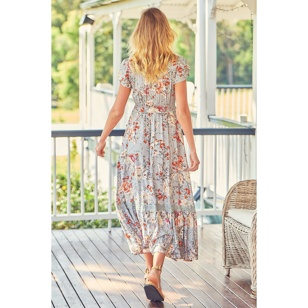 JAASE Orange blossom Print Carmen Midi - AUSOUTLET.com.au