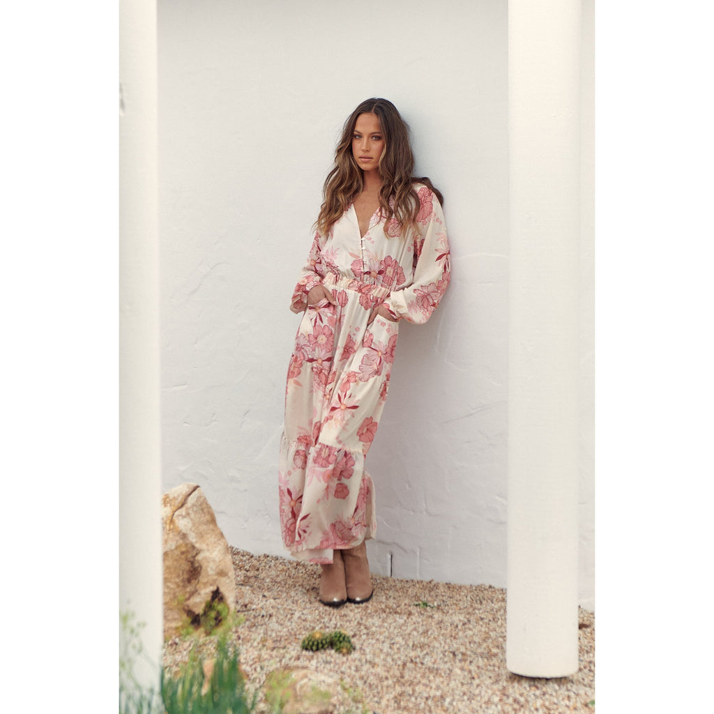 JAASE Lucie Print Otto Maxi Dress - AUSOUTLET.com.au