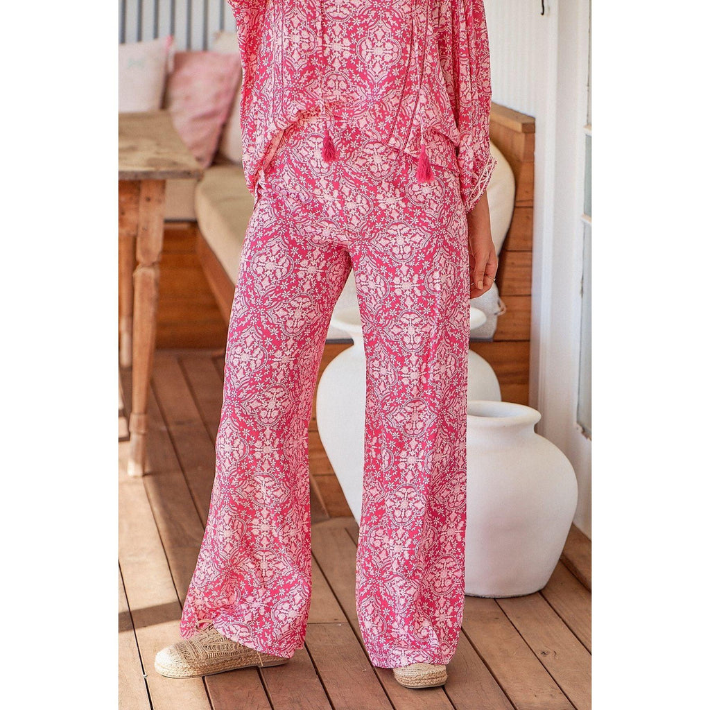 JAASE Pink Lemonade Print Jax Wide Leg Pants - AUSOUTLET.com.au