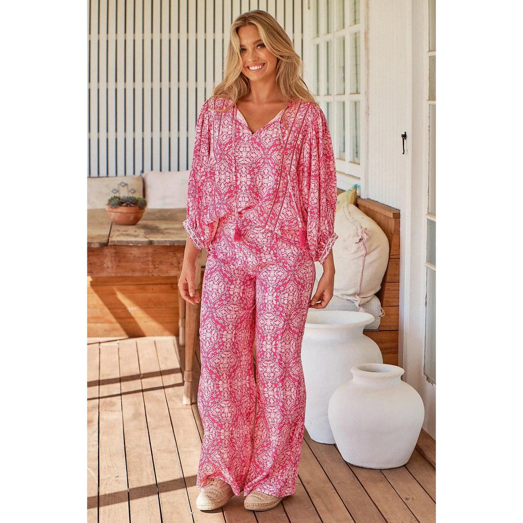 JAASE Pink Lemonade Print Jax Wide Leg Pants - AUSOUTLET.com.au