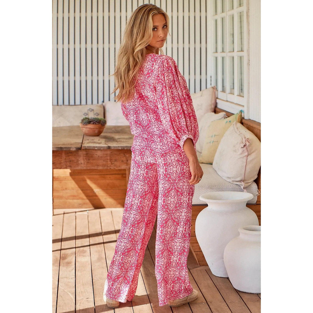 JAASE Pink Lemonade Print Jax Wide Leg Pants - AUSOUTLET.com.au