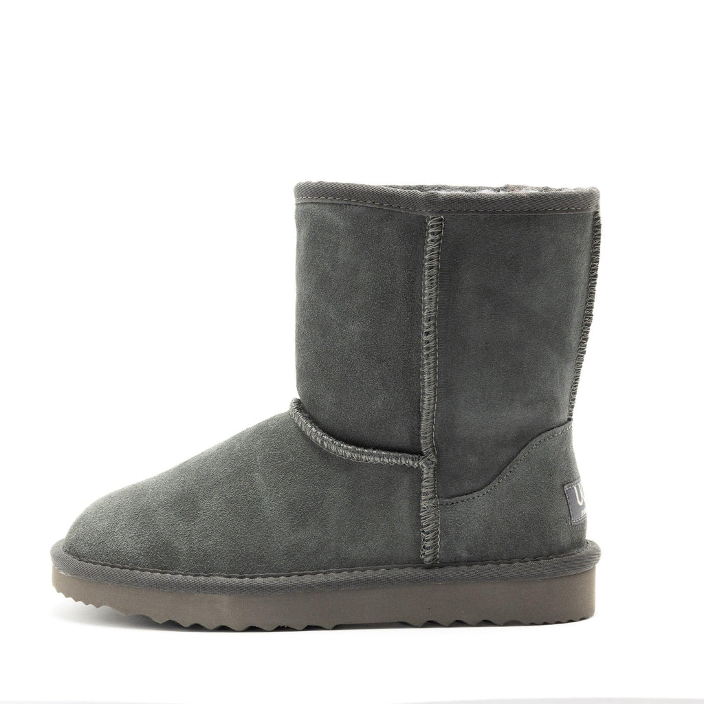 Byron Soul Ugg Classic Short Boots Grey - AUSOUTLET.com.au