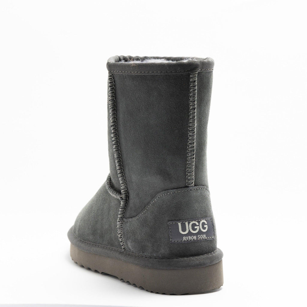 Byron Soul Ugg Classic Short Boots Grey - AUSOUTLET.com.au