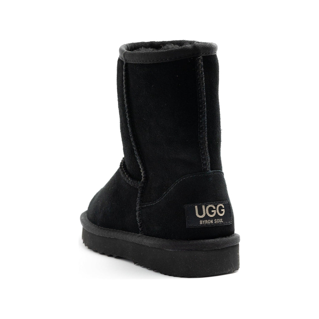 Byron Soul Ugg Classic Short Boots Black - AUSOUTLET.com.au