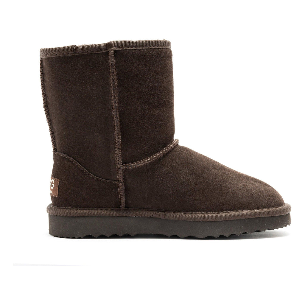 Byron Soul Ugg Classic Short Boots Dark Brown - AUSOUTLET.com.au