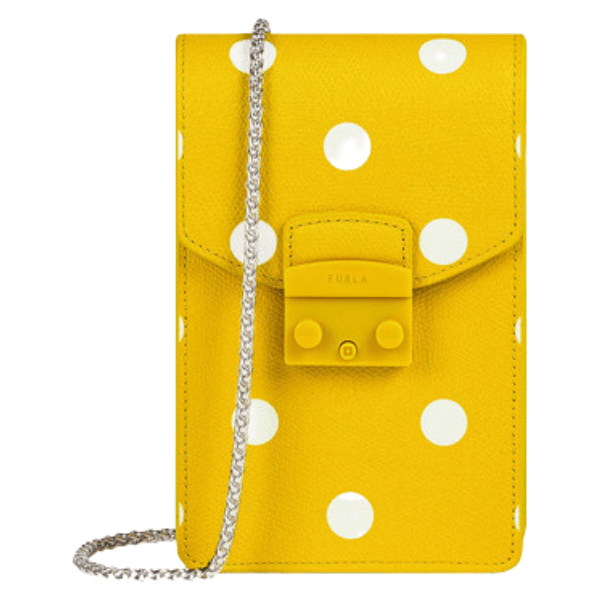 Furla Metropolis Mini Vertical Crossbody Bag - Polline Yellow Polkadot - AUSOUTLET.com.au