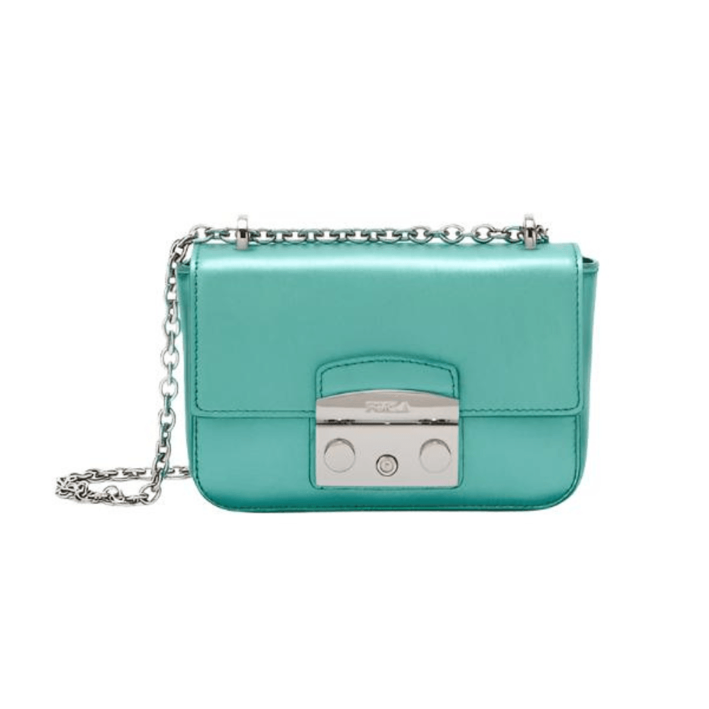 Furla Metropolis Mini Crossbody Bag - Metallic Teal - AUSOUTLET.com.au