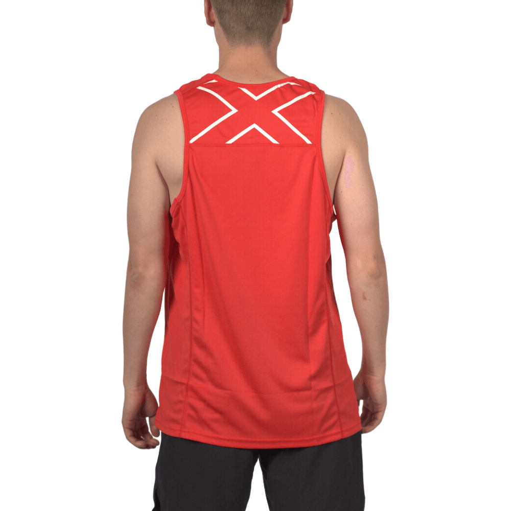 2XU Men's Active Run Singlet - Red - AUSOUTLET.com.au