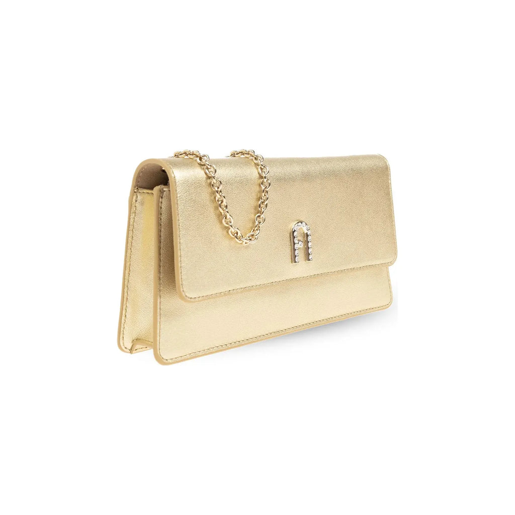 Furla Diamante Mini Shoulder Clutch Bag - Gold - AUSOUTLET.com.au