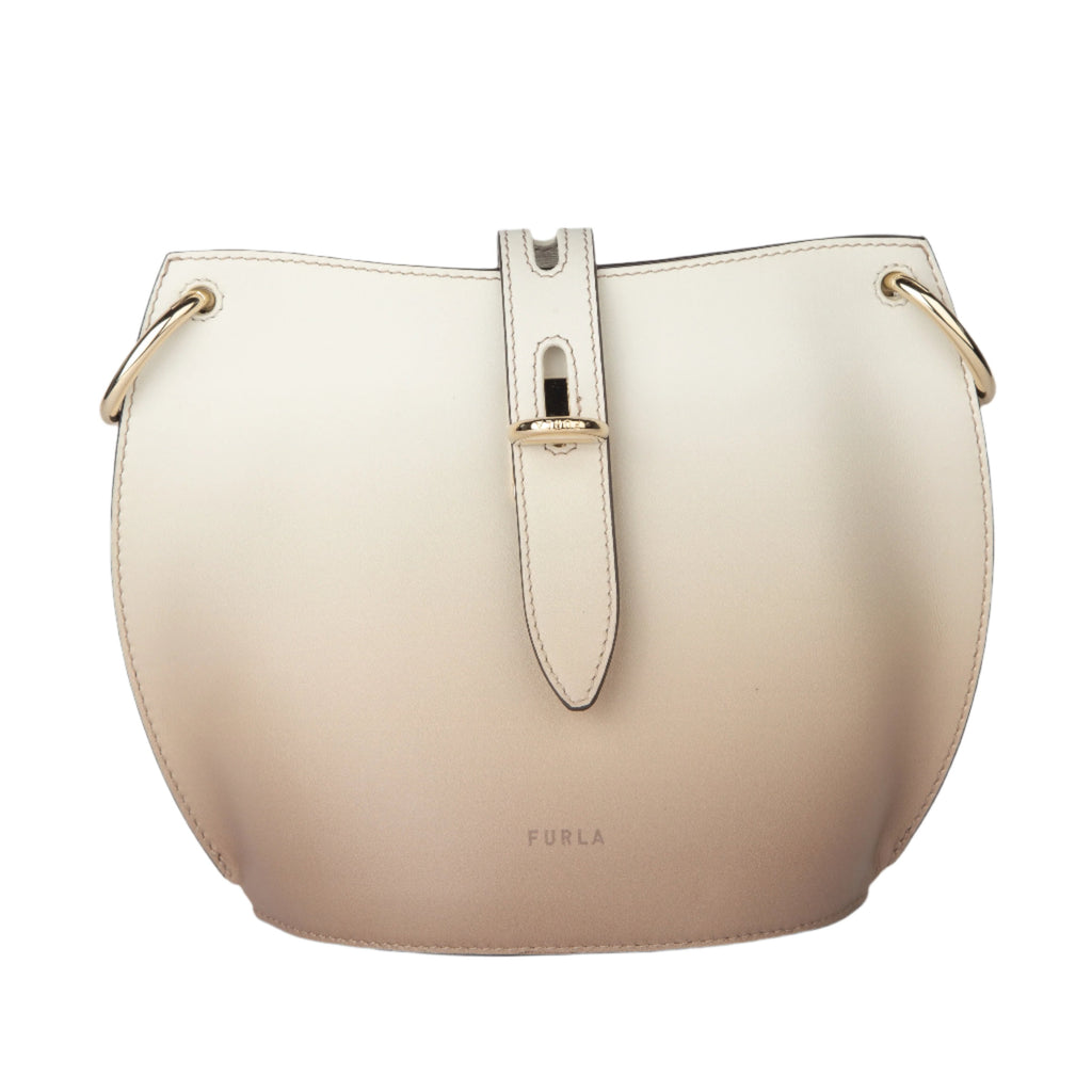 Furla Mini Unica Leather Crossbody Bag - Vitello Roma Uni Toni Marshmallow - AUSOUTLET.com.au