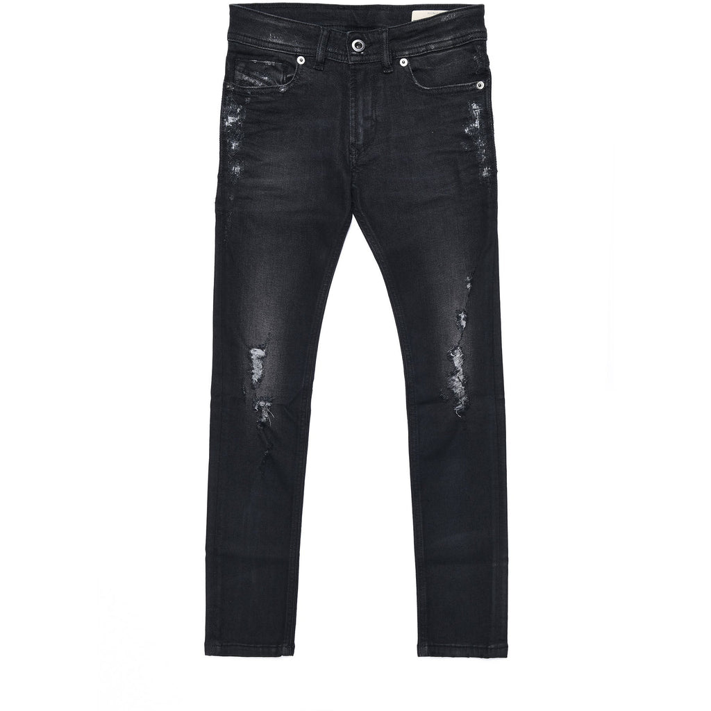 Diesel Boys Sleenker - Skinny, Washed Jeans in Black - AUS OUTLET