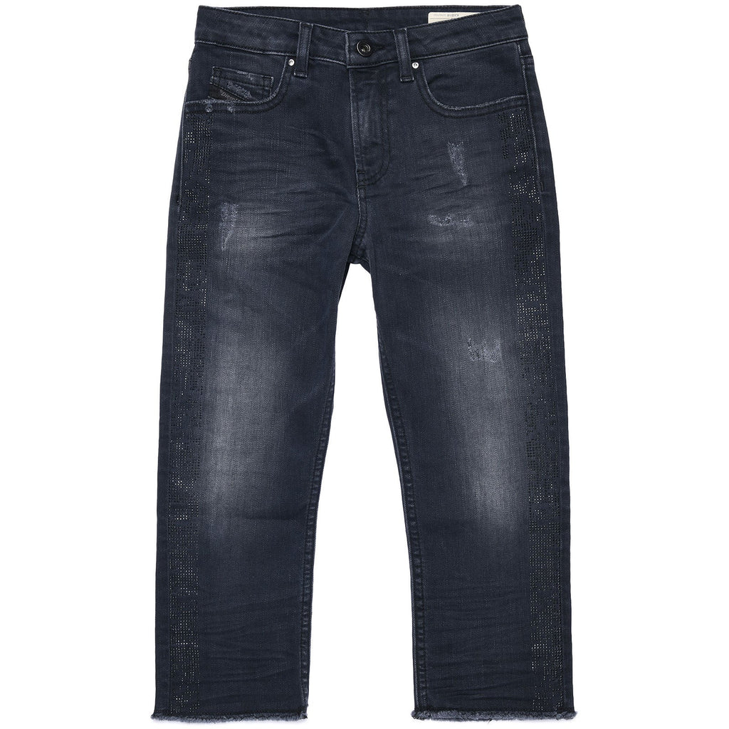 Diesel Girls Aryel Straight Legs Jeans with Diamante Accessory - AUS OUTLET