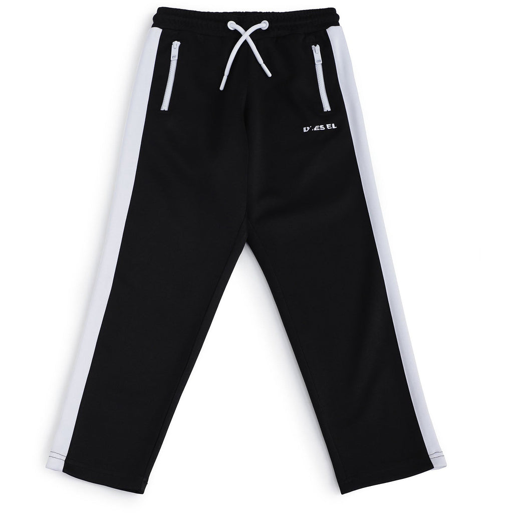 Diesel Genderless Black Joggers with Elasticated Waist and Zip - AUS OUTLET