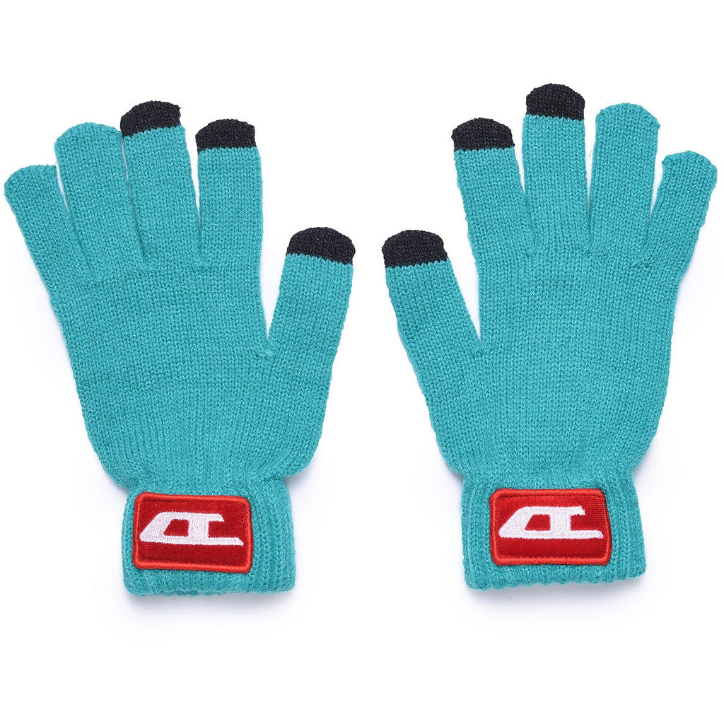 Diesel Genderless Turquoise Gloves with Black Tips - AUS OUTLET