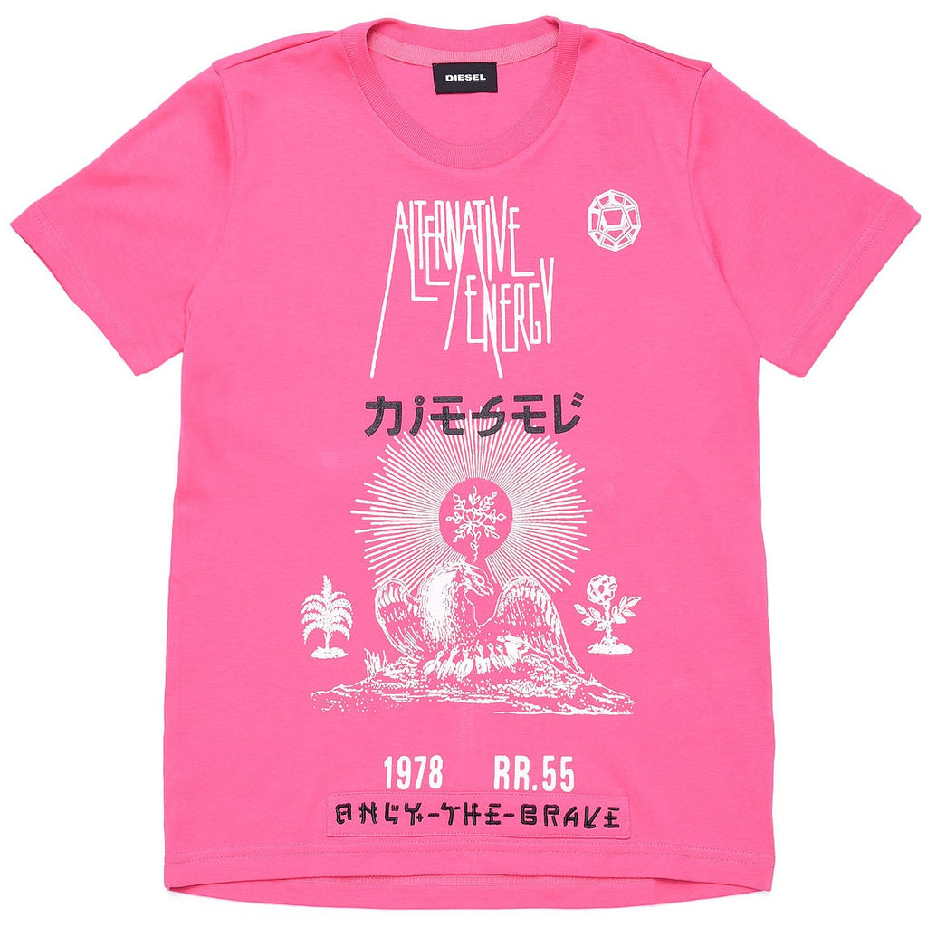 Diesel Girls Pink Japanese style T-Shirt - AUS OUTLET