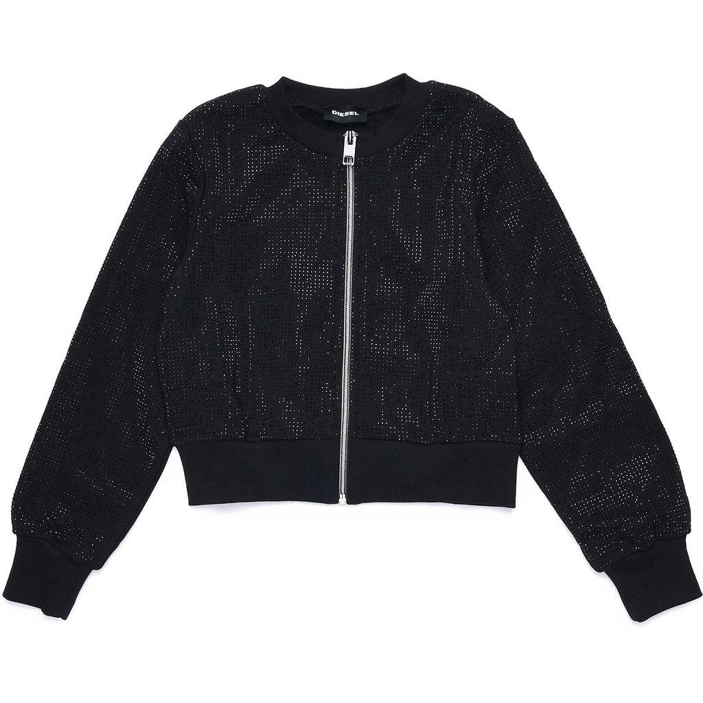 Diesel Girls Black Zip Up Sparkly Jacket - AUS OUTLET
