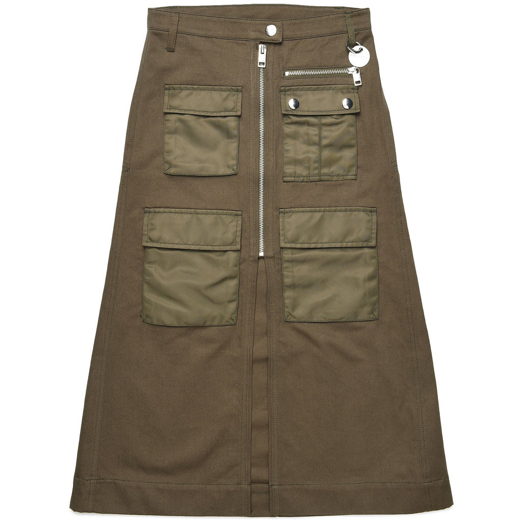 Diesel Girls Khaki Long Skirt with Several Compartments - AUS OUTLET