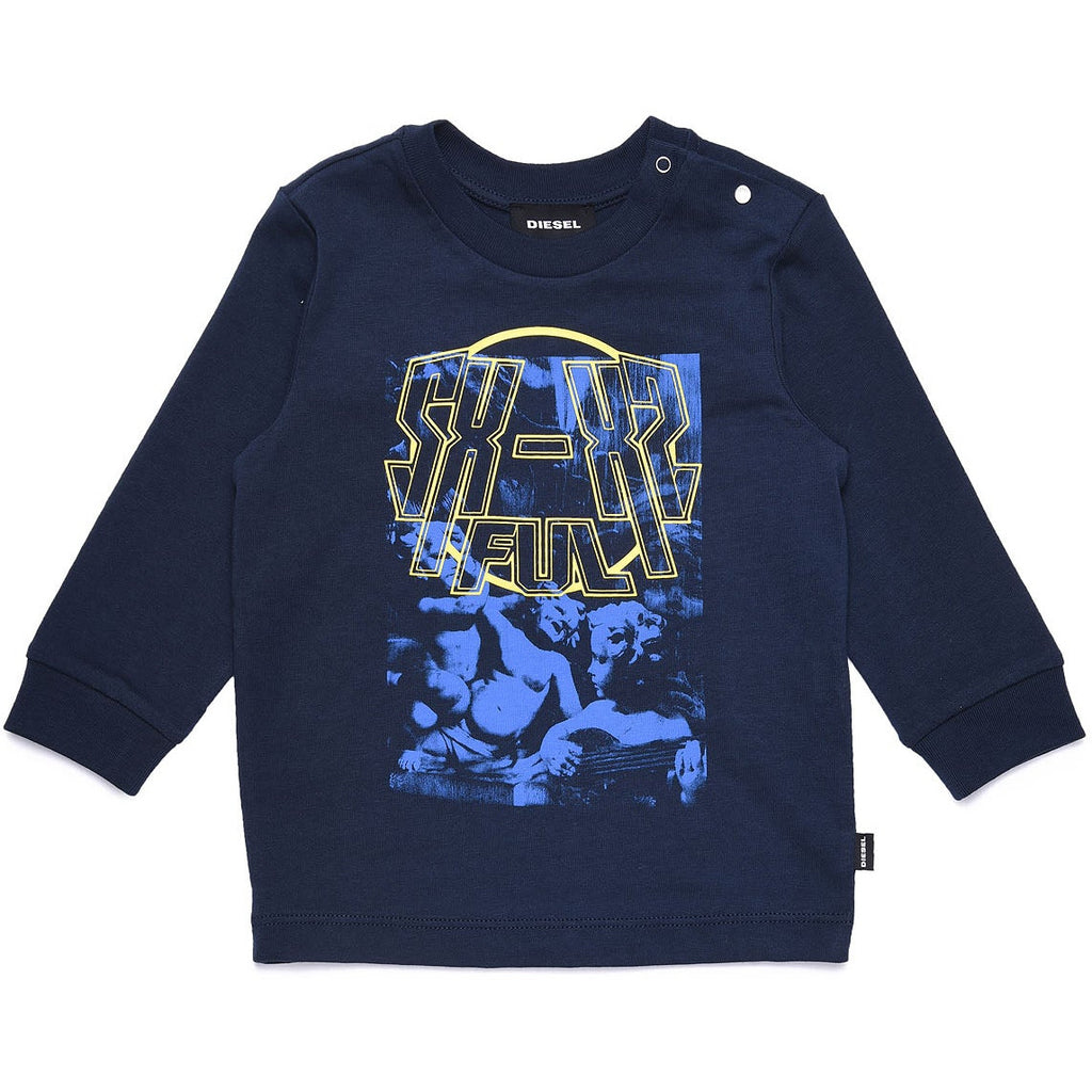 Diesel Babies Navy Long Sleeved Sweater - AUS OUTLET