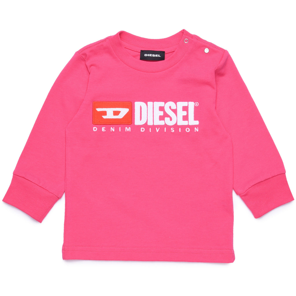 Diesel Babies Pink Sweater with Large Logo - AUS OUTLET