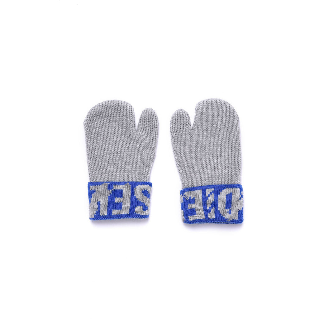Diesel Boys Grey Gloves with Text Design - AUS OUTLET
