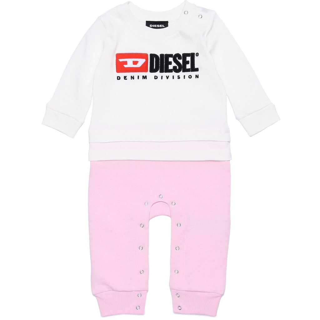 Diesel Babies White/pink Jumpsuit