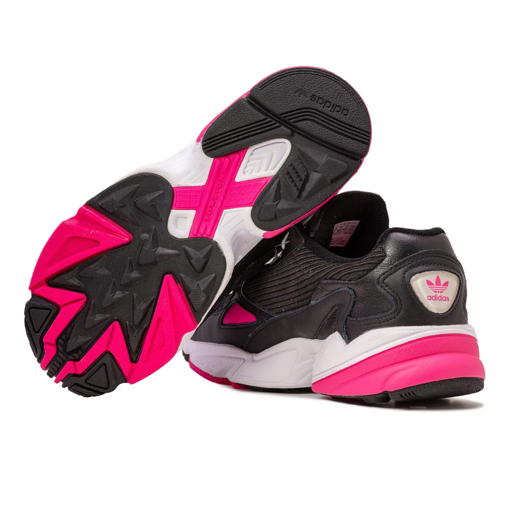 Adidas Women's Falcon Core Black & Pink Sneakers - AUS OUTLET