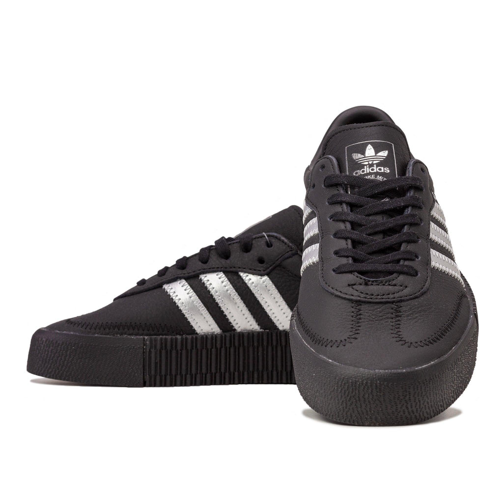 Adidas Women's Sambarose Core Black & Silver Sneakers - AUS OUTLET