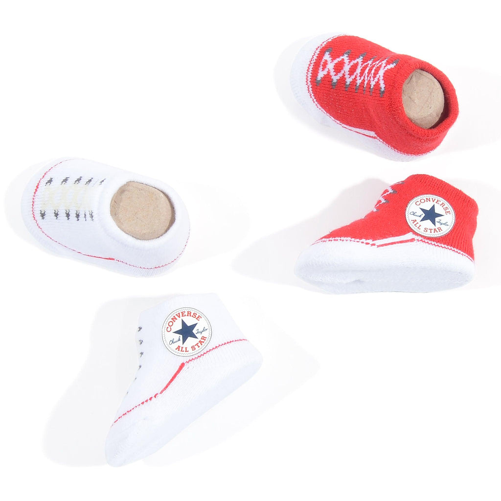 Converse Infant Chuck Taylor Red & White Booties - 2 Pack - AUS OUTLET