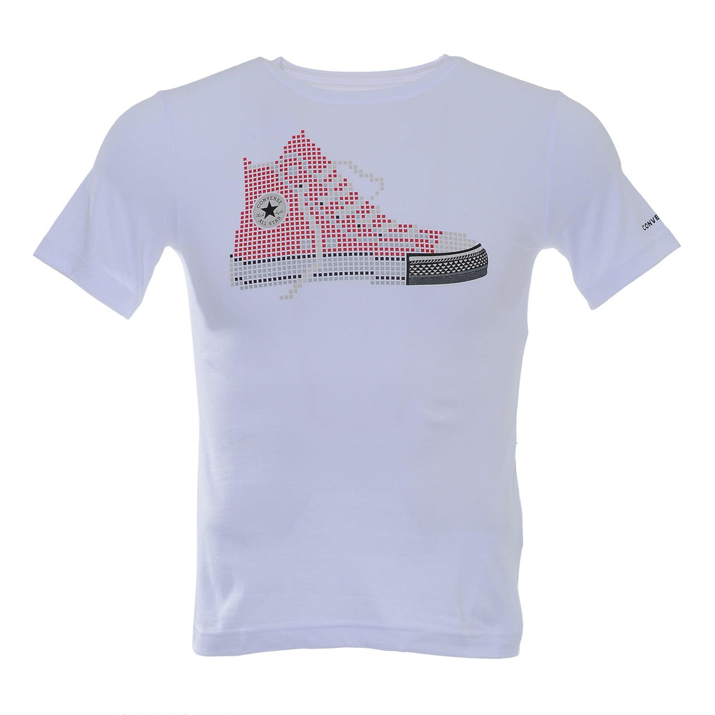 Converse Boy's White Pixel Chuck T-Shirt - AUS OUTLET