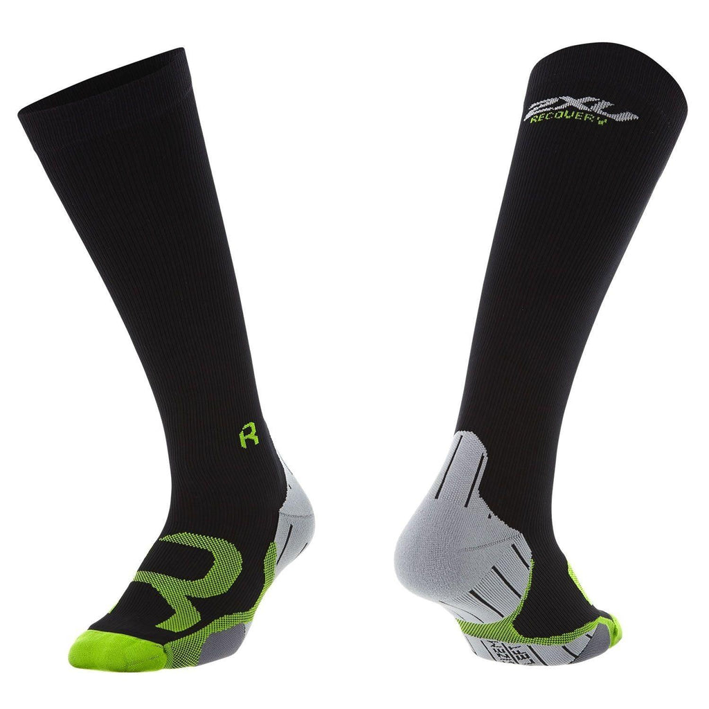 2XU Men's Compression Socks For Recovery - Black / Grey - AUS OUTLET
