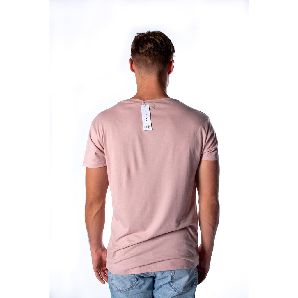 Topman Men's Regular Fit Dusty Pink T-Shirt - AUS OUTLET