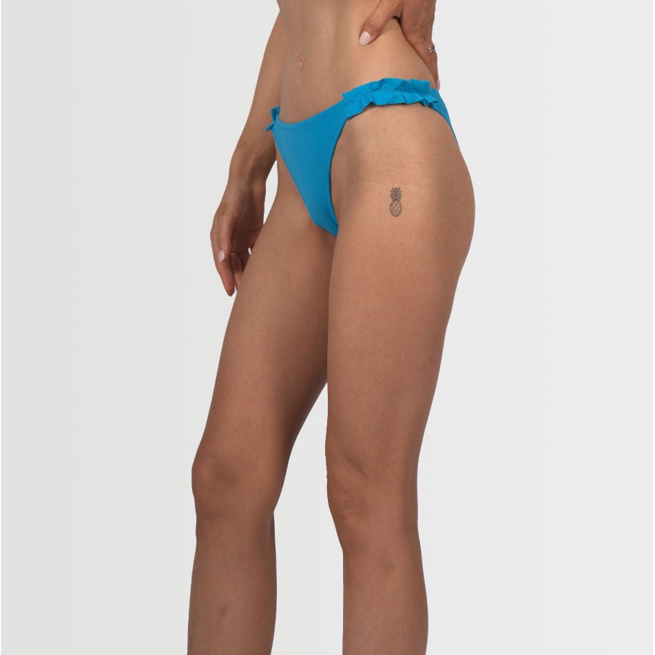 Miss Selfridge Women's Frill Detail Bikini Bottom - Blue - AUS OUTLET