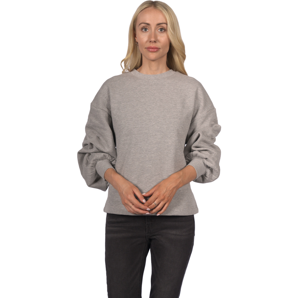 Topshop Women's Balloon Sleeve Pullover Sweater - Grey - AUS OUTLET